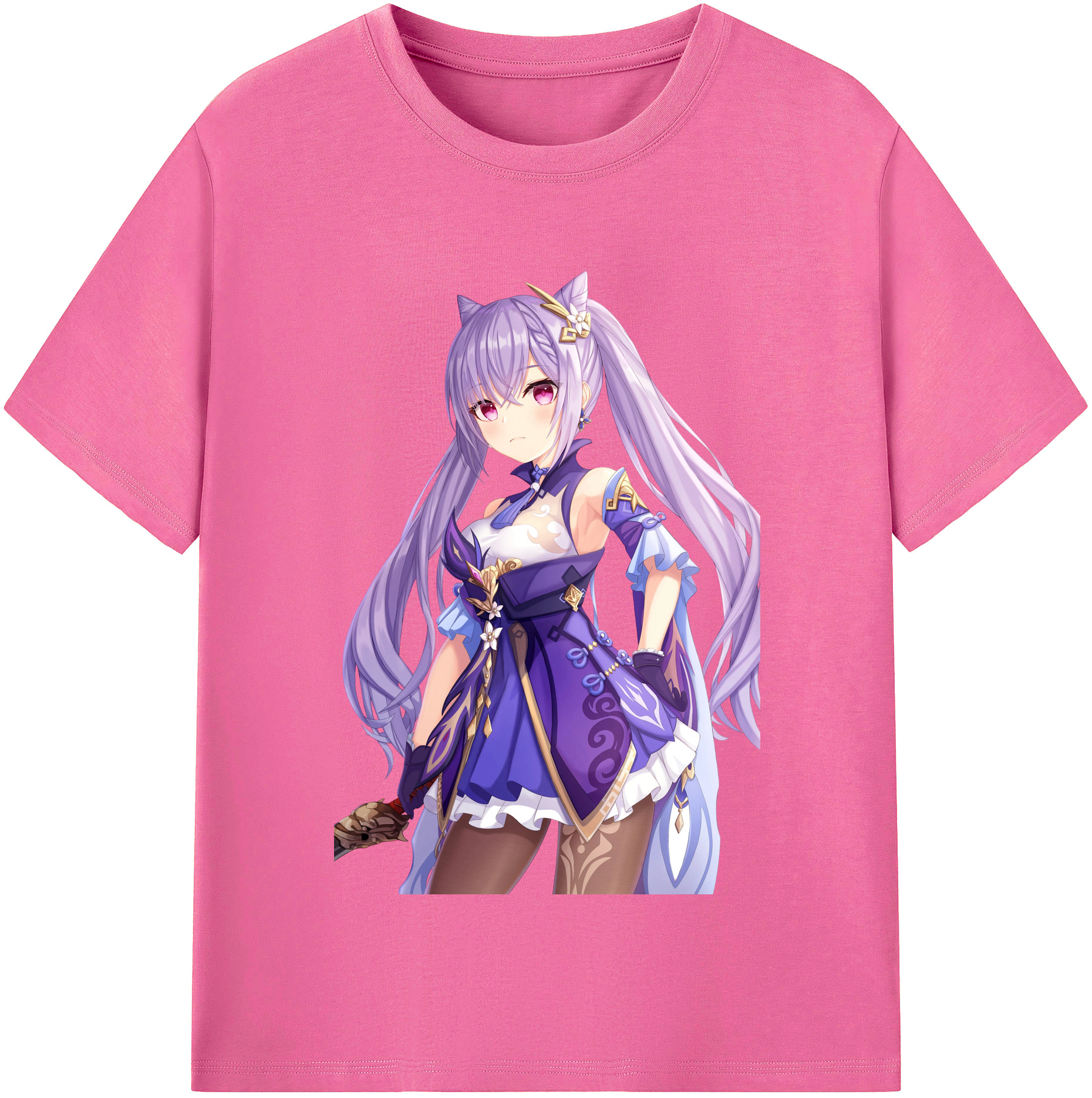げんし神 刻晴 こくせい genshin Kokusei レディースカジュアルプリントTシャツ（綿100％）